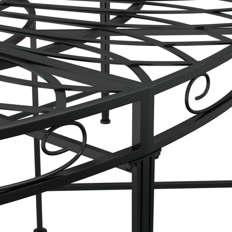 Produktbild för Rund trädbänk Ø160 cm svart stål