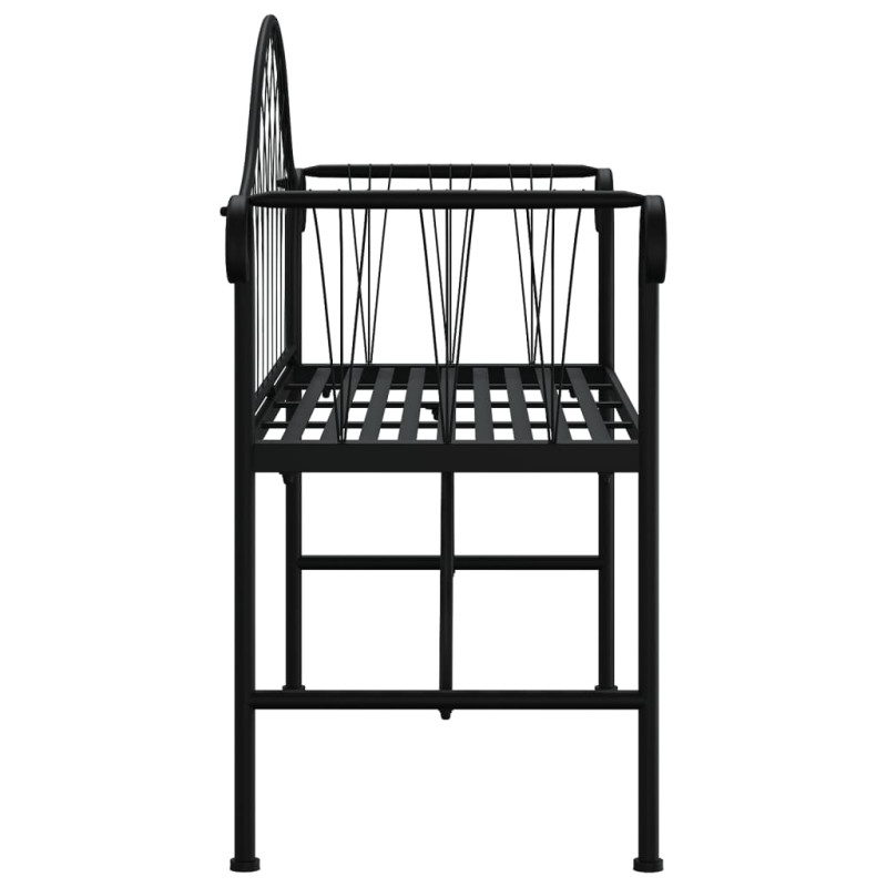 Produktbild för Trädgårdsbänk 2-sits 128 cm svart stål