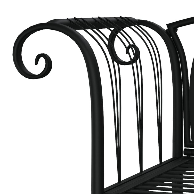 Produktbild för Trädgårdsbänk 2-sits 128 cm svart stål