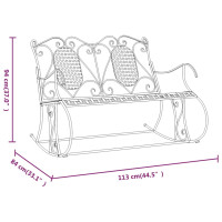 Produktbild för Gungbänk 2-sits 113 cm svart stål