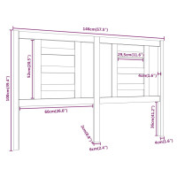 Produktbild för Sänggavel 146x4x100 cm massiv furu