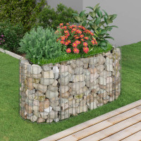 Produktbild för Planteringsgabion galvaniserat järn 120x50x50 cm