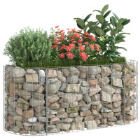 Produktbild för Planteringsgabion galvaniserat järn 120x50x50 cm