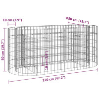 Produktbild för Planteringsgabion galvaniserat järn 120x50x50 cm