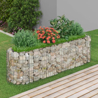 Produktbild för Planteringsgabion galvaniserat järn 190x50x50 cm