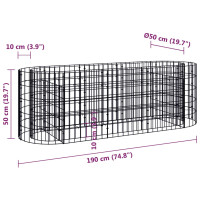 Produktbild för Planteringsgabion galvaniserat järn 190x50x50 cm