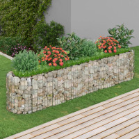 Produktbild för Planteringsgabion galvaniserat järn 260x50x50 cm