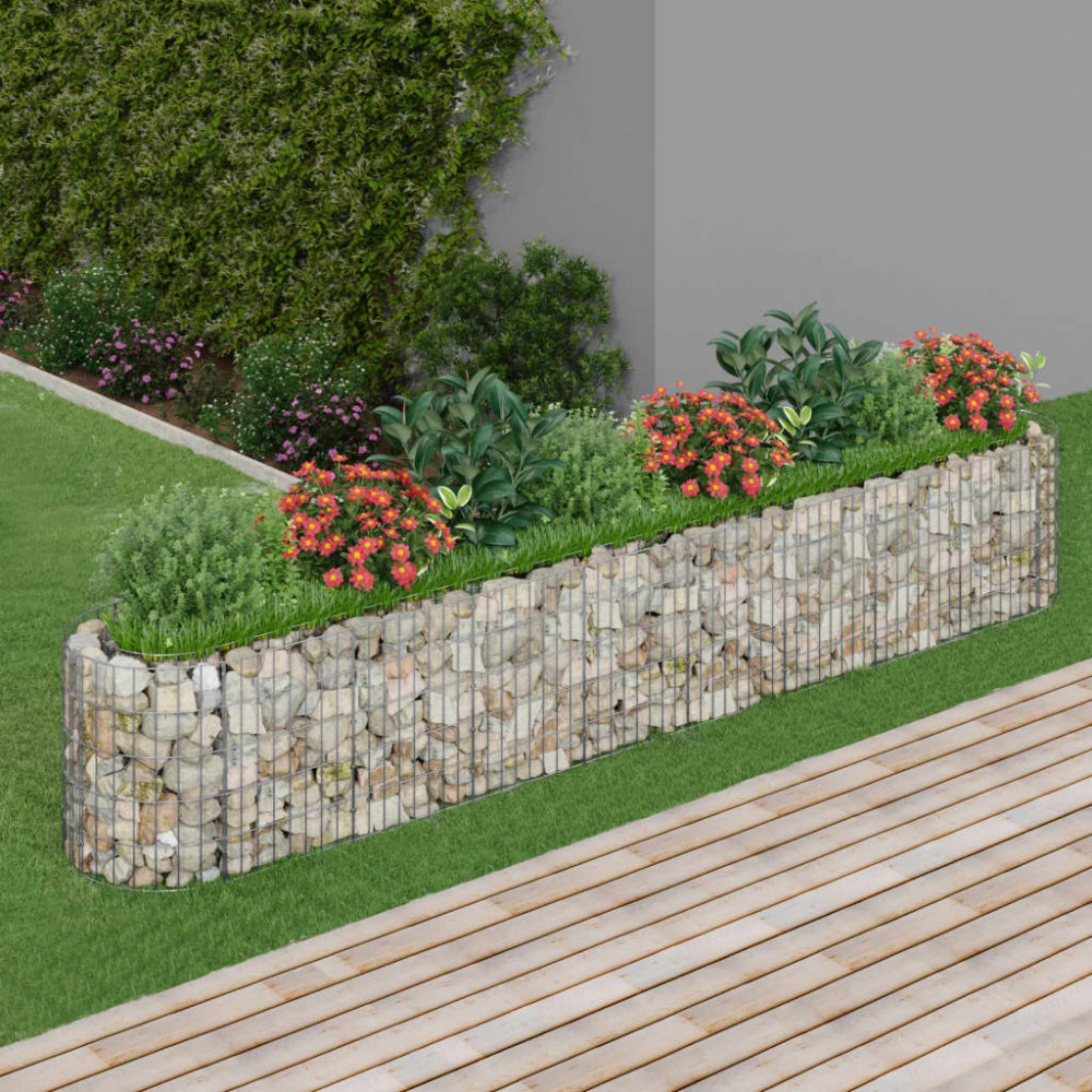 Produktbild för Planteringsgabion galvaniserat järn 330x50x50 cm