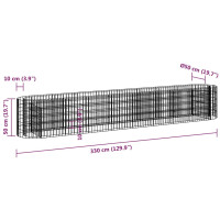 Produktbild för Planteringsgabion galvaniserat järn 330x50x50 cm