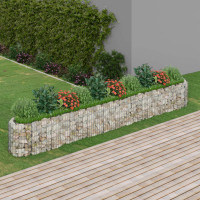 Produktbild för Planteringsgabion galvaniserat järn 400x50x50 cm