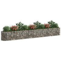 Produktbild för Planteringsgabion galvaniserat järn 400x50x50 cm