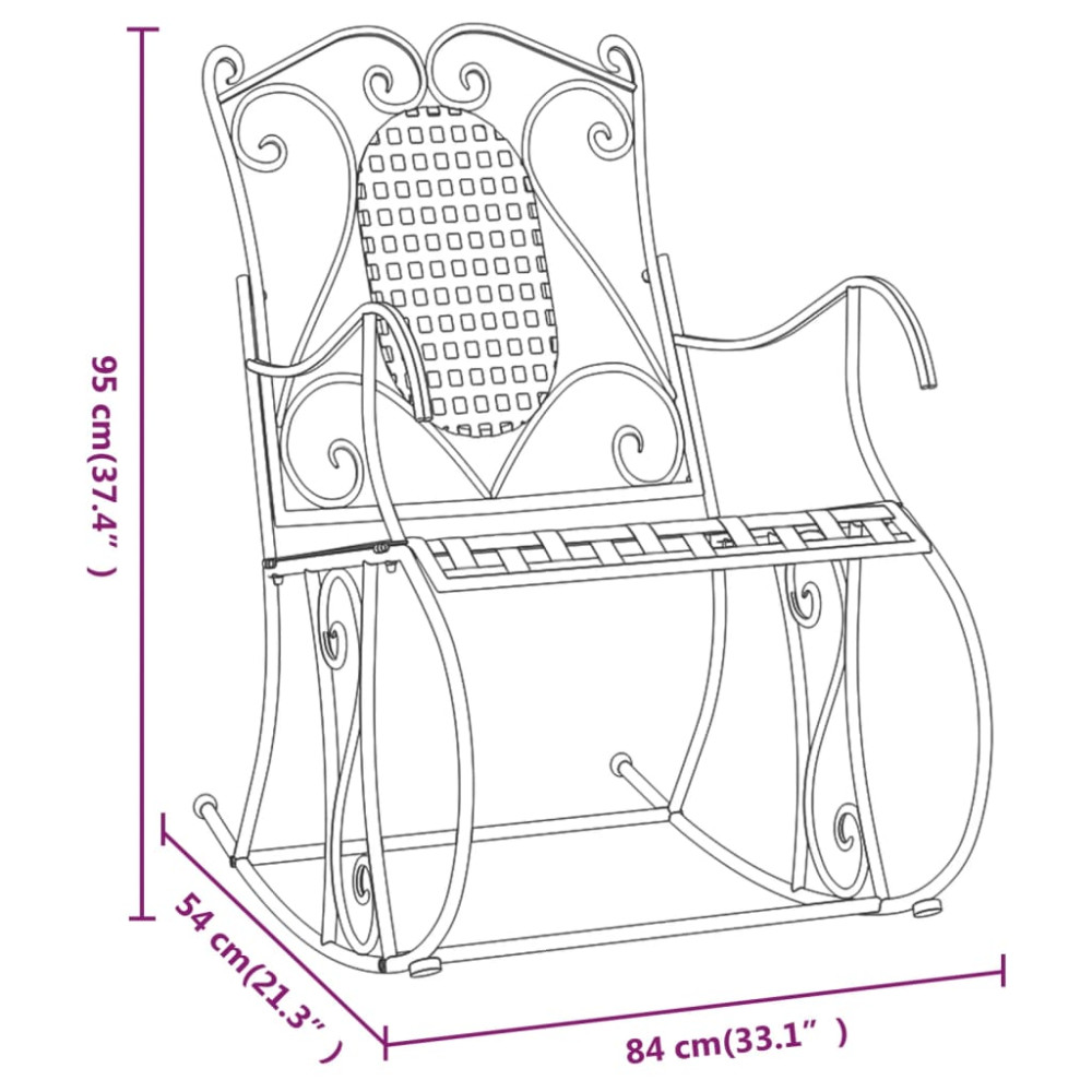 Produktbild för Gungbänk 84 cm svart stål