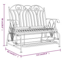 Produktbild för Gungbänk 2-sits 114 cm svart stål