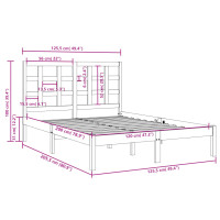 Produktbild för Sängram vit massivt trä 120x200 cm