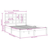 Produktbild för Sängram vit massivt trä 160x200 cm