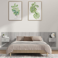 Produktbild för Sänggavel med lådor grå sonoma konstruerat trä