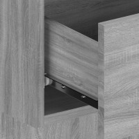 Produktbild för Sänggavel med lådor grå sonoma konstruerat trä