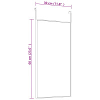 Produktbild för Dörrspegel svart 30x60 cm glas och aluminium