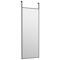 Produktbild för Dörrspegel svart 30x80 cm glas och aluminium