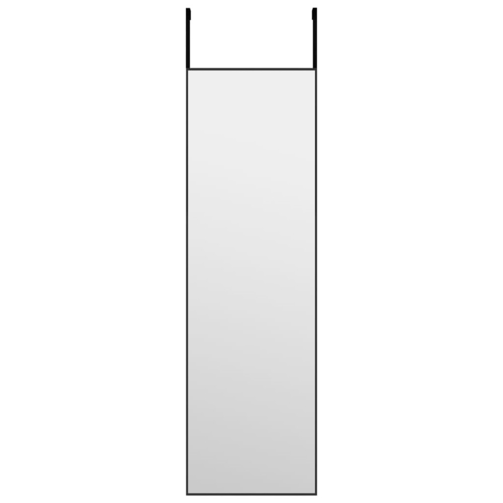 Produktbild för Dörrspegel svart 30x100 cm glas och aluminium