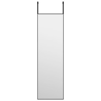 Produktbild för Dörrspegel svart 30x100 cm glas och aluminium