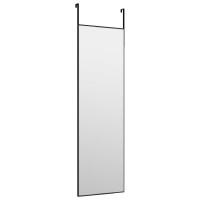 Produktbild för Dörrspegel svart 30x100 cm glas och aluminium