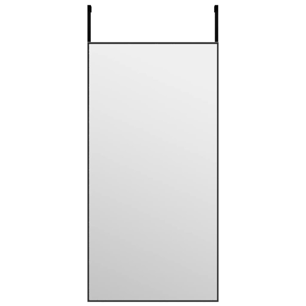 Produktbild för Dörrspegel svart 40x80 cm glas och aluminium