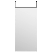 Produktbild för Dörrspegel svart 40x80 cm glas och aluminium