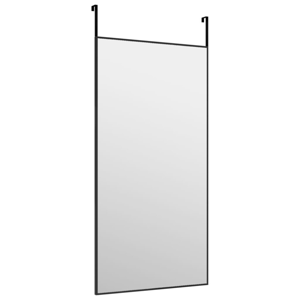 Produktbild för Dörrspegel svart 40x80 cm glas och aluminium