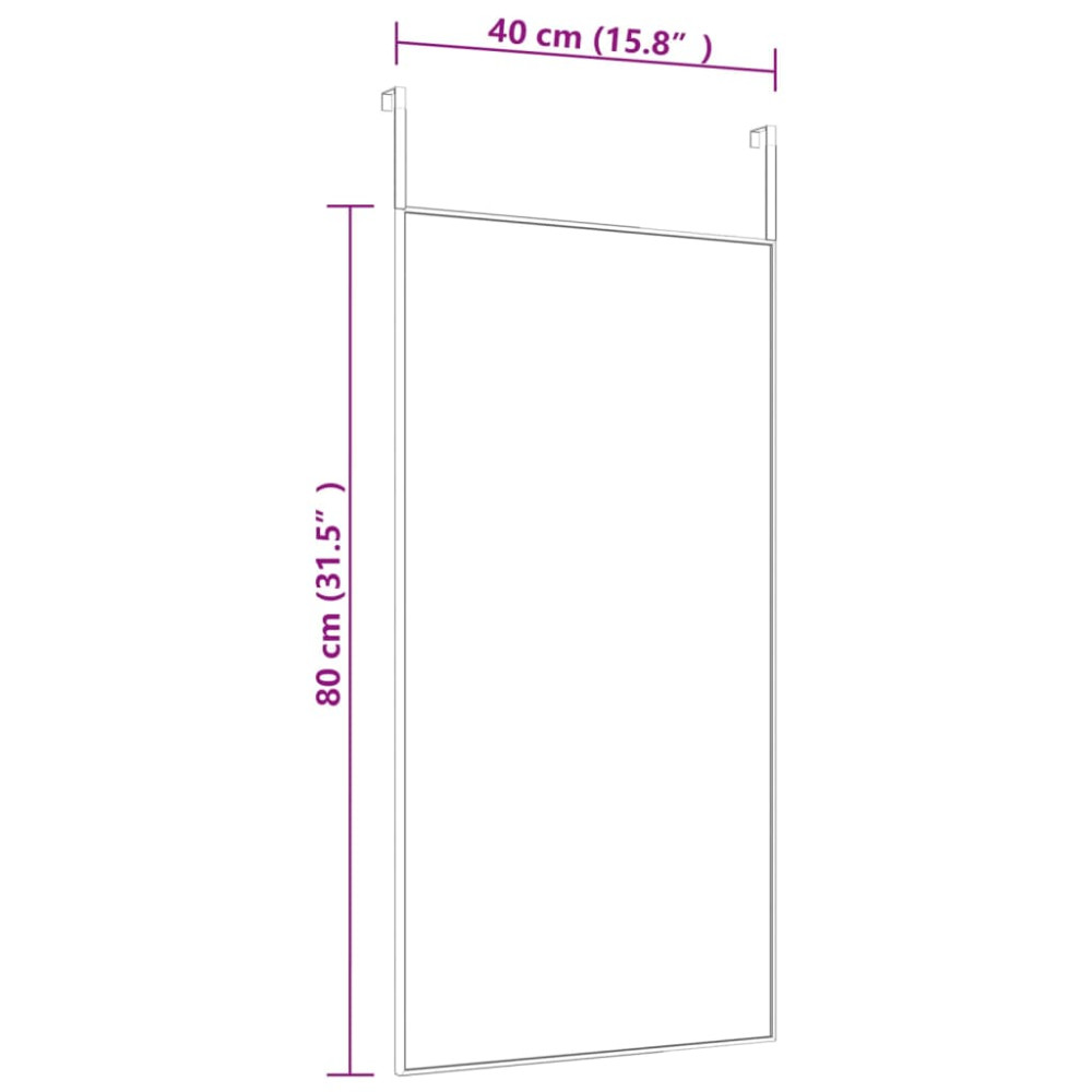 Produktbild för Dörrspegel svart 40x80 cm glas och aluminium