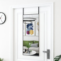 Produktbild för Dörrspegel svart 40x100 cm glas och aluminium
