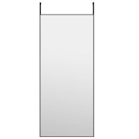 Produktbild för Dörrspegel svart 40x100 cm glas och aluminium