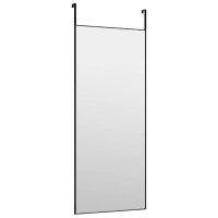 Produktbild för Dörrspegel svart 40x100 cm glas och aluminium