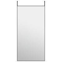 Produktbild för Dörrspegel svart 50x100 cm glas och aluminium