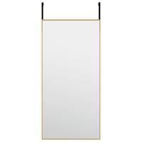 Produktbild för Dörrspegel guld 30x60 cm glas och aluminium