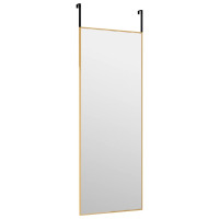 Produktbild för Dörrspegel guld 30x80 cm glas och aluminium