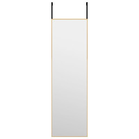 Produktbild för Dörrspegel guld 30x100 cm glas och aluminium