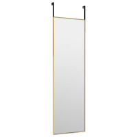 Produktbild för Dörrspegel guld 30x100 cm glas och aluminium