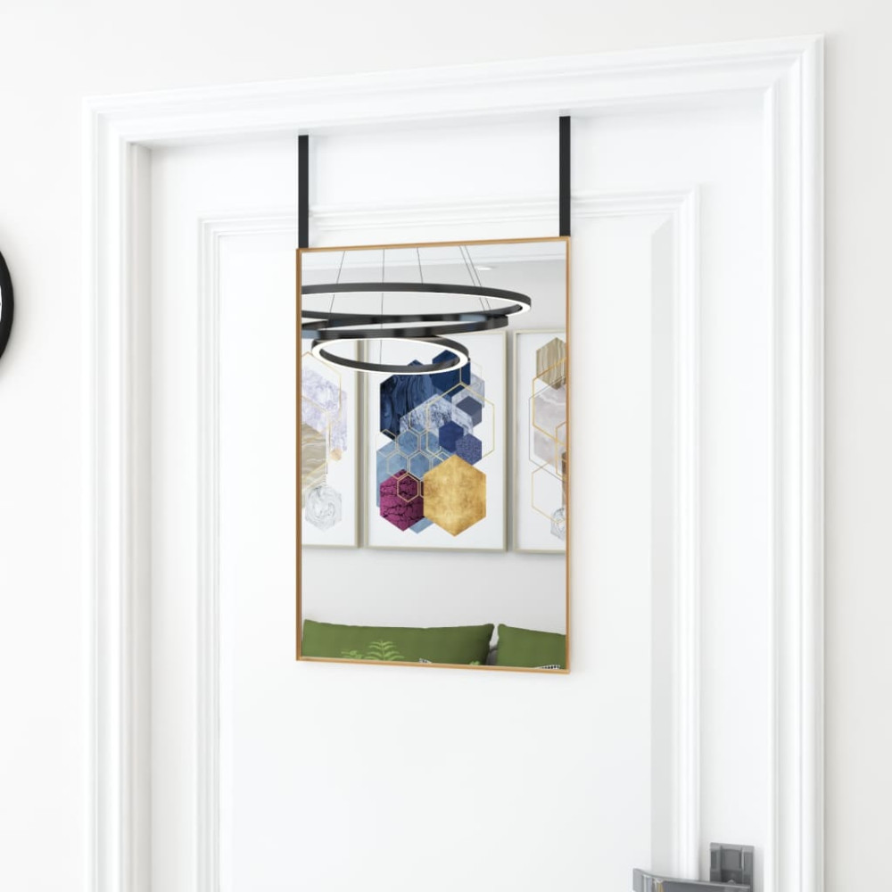 Produktbild för Dörrspegel guld 40x60 cm glas och aluminium