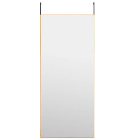 Produktbild för Dörrspegel guld 40x100 cm glas och aluminium