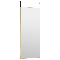 Produktbild för Dörrspegel guld 40x100 cm glas och aluminium