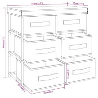 Produktbild för Byrå med 6 lådor 55x29x55 cm svart stål