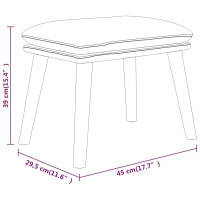 Produktbild för Fotpall ljusgrå 45x29,5x35 cm tyg och konstläder