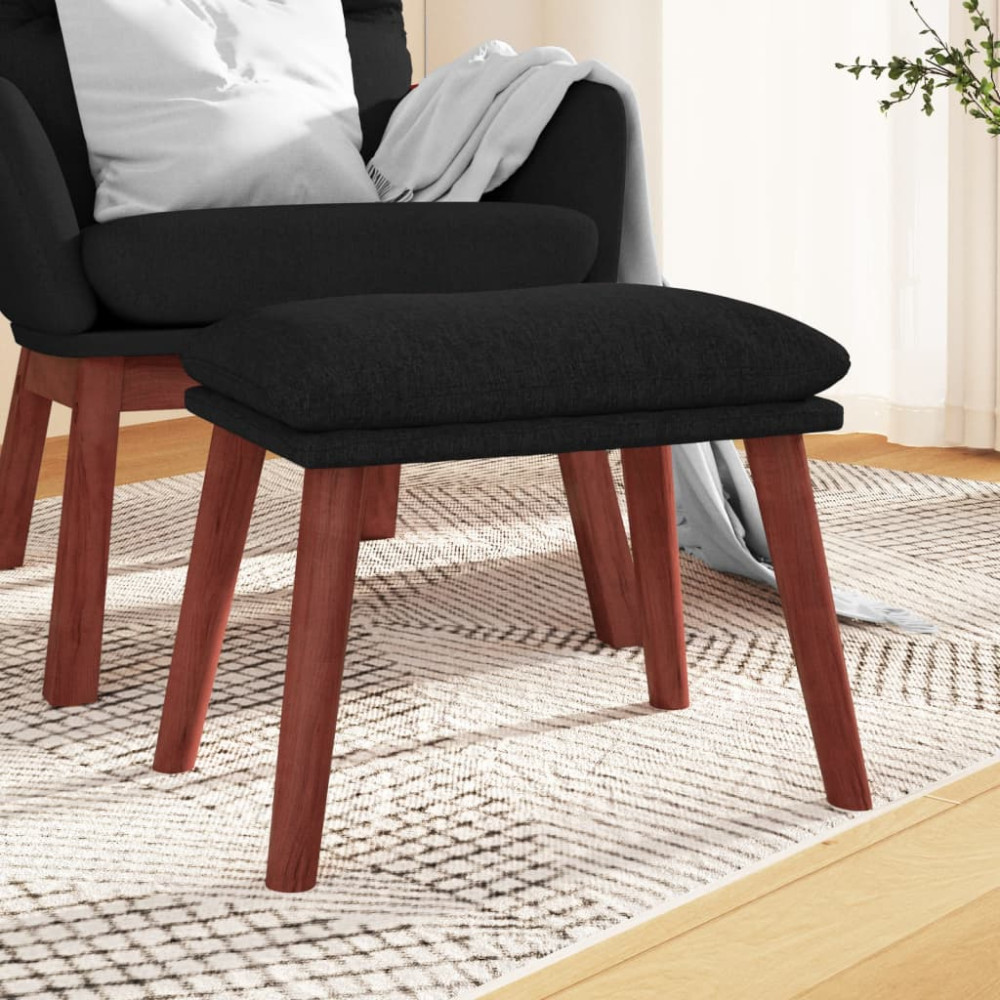 Produktbild för Fotpall svart 45x29,5x35 cm tyg