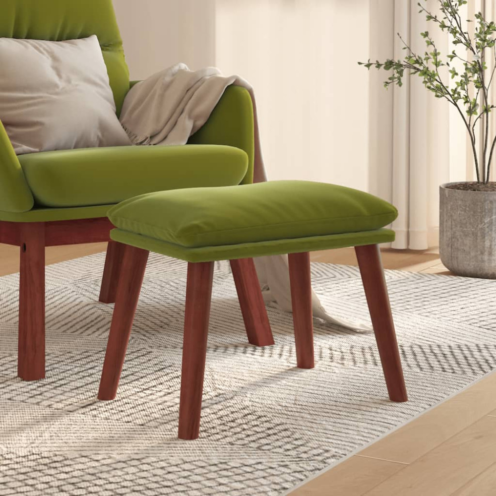 Produktbild för Fotpall ljusgrön 45x29,5x35 cm sammet