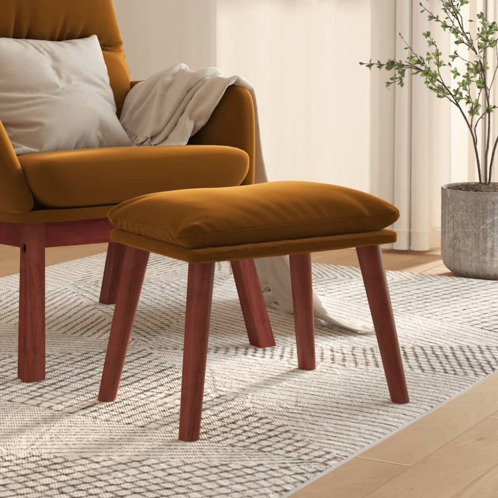 Produktbild för Fotpall brun 45x29,5x35 cm sammet