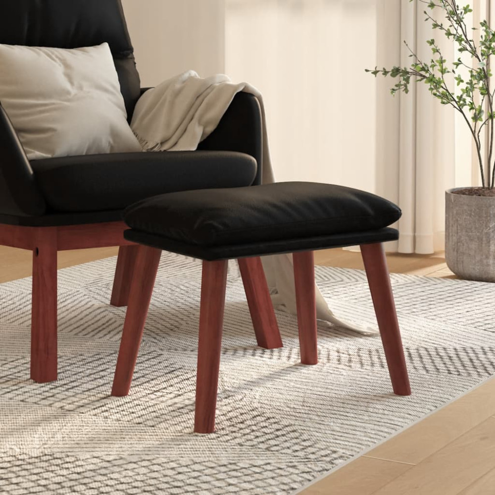 Produktbild för Fotpall svart 45x29,5x35 cm konstläder
