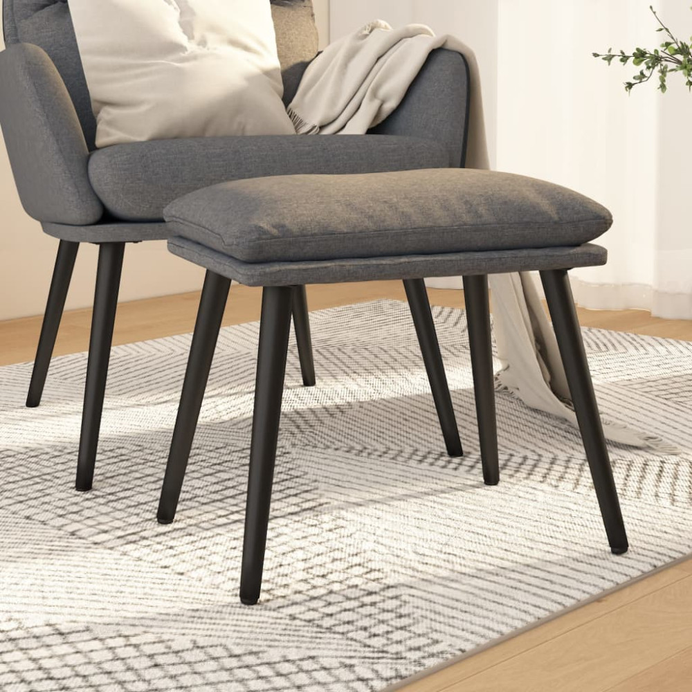 Produktbild för Fotpall ljusgrå 45x29,5x35 cm tyg