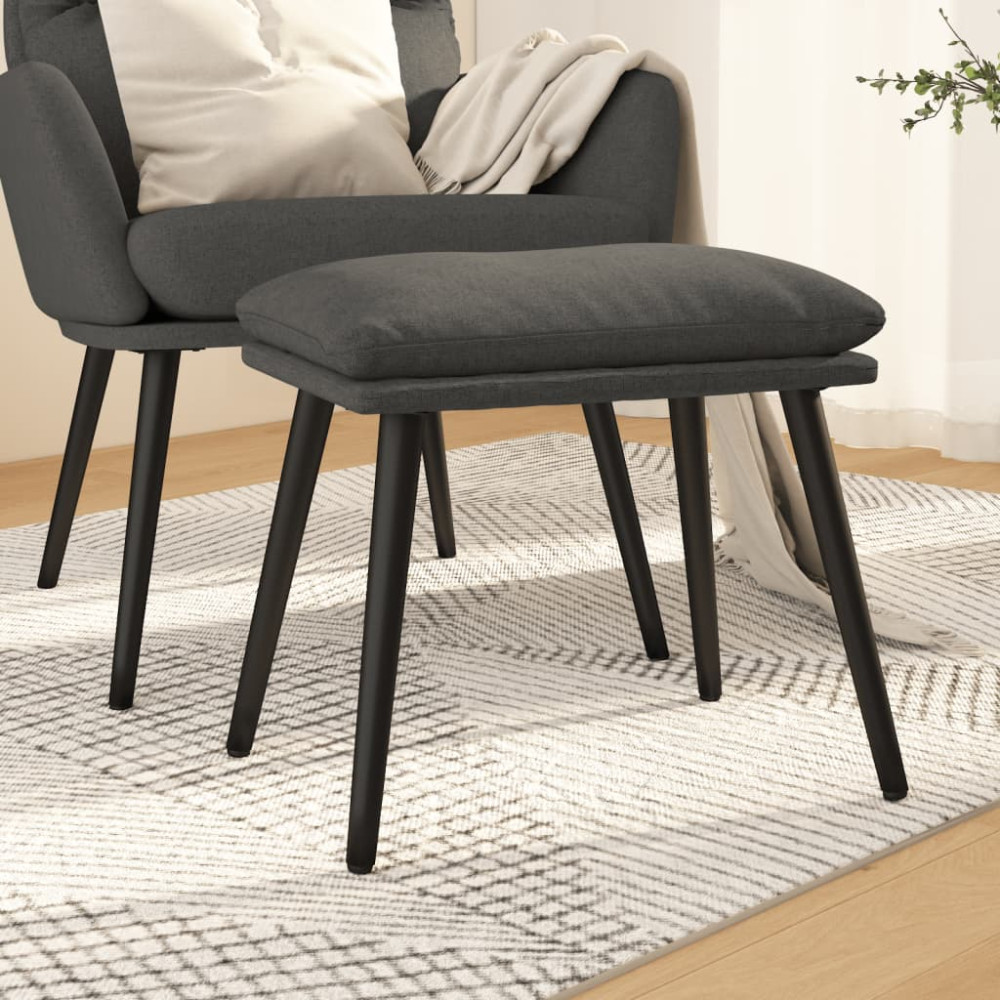 Produktbild för Fotpall mörkgrå 45x29,5x35 cm tyg