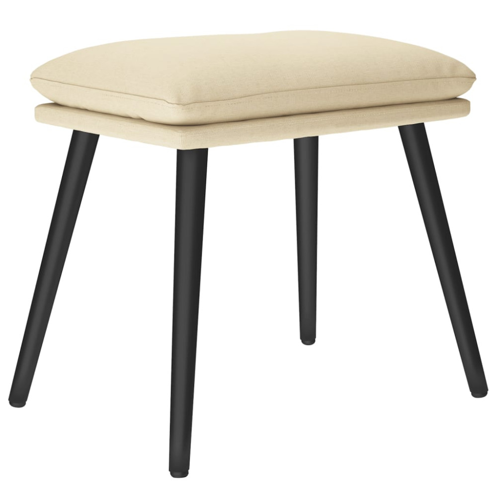 Produktbild för Fotpall gräddvit 45x29,5x35 cm tyg